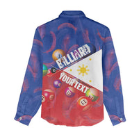 Personalised Philippines Billiards Women Casual Shirt Cue With Balls Flag Style - Polynesian Pride