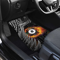 Personalised New Zealand Billiards Car Mats Maori Fern On Fire 8 Ball LT14 - Polynesian Pride