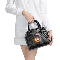 Personalised New Zealand Billiards Shoulder Handbag Maori Fern On Fire 8 Ball - Polynesian Pride