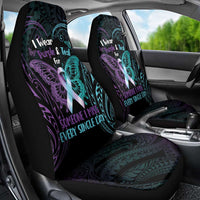 Suicide Awareness Memorial Car Seat Cover I Wear Purple and Teal For Someone I Miss - Polynesian Pride
