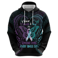 Suicide Awareness Memorial Hoodie I Wear Purple and Teal For Someone I Miss - Polynesian Pride