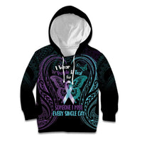 Suicide Awareness Memorial Kid Hoodie I Wear Purple and Teal For Someone I Miss - Polynesian Pride