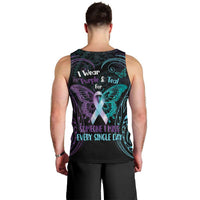 Suicide Awareness Memorial Men Tank Top I Wear Purple and Teal For Someone I Miss - Polynesian Pride