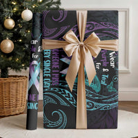 Suicide Awareness Memorial Wrapping Paper I Wear Purple and Teal For Someone I Miss - Polynesian Pride