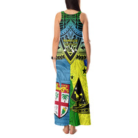 Malampa Fiji Day Tank Maxi Dress Together We Grow Proud Polynesian Tapa Artsy LT14 - Polynesian Pride