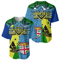 Custom Malampa Fiji Day Baseball Jersey Together We Grow Proud Polynesian Tapa Artsy LT14 - Polynesian Pride