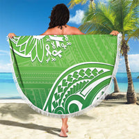 Polynesia Depression Awareness Beach Blanket Sunflower Green Ribbons Polynesian Tattoo LT14 - Polynesian Pride