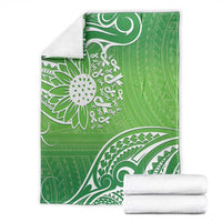 Polynesia Depression Awareness Blanket Sunflower Green Ribbons Polynesian Tattoo LT14 - Polynesian Pride