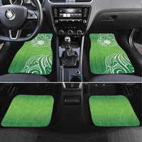 Polynesia Depression Awareness Car Mats Sunflower Green Ribbons Polynesian Tattoo LT14 Set 4pcs Green - Polynesian Pride