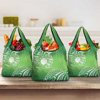 Polynesia Depression Awareness Grocery Bag Sunflower Green Ribbons Polynesian Tattoo LT14 3-pack One Size Green - Polynesian Pride