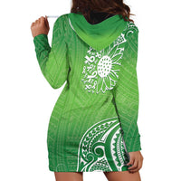 Polynesia Depression Awareness Hoodie Dress Sunflower Green Ribbons Polynesian Tattoo LT14 - Polynesian Pride