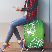 Polynesia Depression Awareness Luggage Cover Sunflower Green Ribbons Polynesian Tattoo LT14 - Polynesian Pride