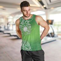 Polynesia Depression Awareness Men Tank Top Sunflower Green Ribbons Polynesian Tattoo LT14 Green - Polynesian Pride