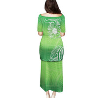 Polynesia Depression Awareness Puletasi Sunflower Green Ribbons Polynesian Tattoo LT14 - Polynesian Pride