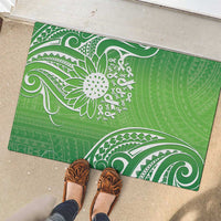 Polynesia Depression Awareness Rubber Doormat Sunflower Green Ribbons Polynesian Tattoo LT14 - Polynesian Pride
