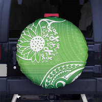 Polynesia Depression Awareness Spare Tire Cover Sunflower Green Ribbons Polynesian Tattoo LT14 - Polynesian Pride