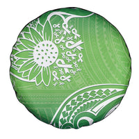 Polynesia Depression Awareness Spare Tire Cover Sunflower Green Ribbons Polynesian Tattoo LT14 - Polynesian Pride