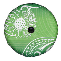Polynesia Depression Awareness Spare Tire Cover Sunflower Green Ribbons Polynesian Tattoo LT14 - Polynesian Pride