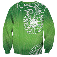 Polynesia Depression Awareness Sweatshirt Sunflower Green Ribbons Polynesian Tattoo LT14 - Polynesian Pride