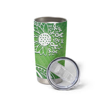 Polynesia Depression Awareness Tumbler Cup Sunflower Green Ribbons Polynesian Tattoo LT14 - Polynesian Pride