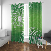 Polynesia Depression Awareness Window Curtain Sunflower Green Ribbons Polynesian Tattoo LT14 With Grommets Green - Polynesian Pride