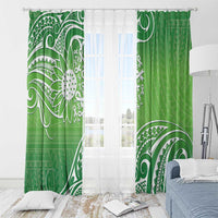 Polynesia Depression Awareness Window Curtain Sunflower Green Ribbons Polynesian Tattoo LT14 - Polynesian Pride