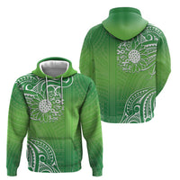 Polynesia Depression Awareness Zip Hoodie Sunflower Green Ribbons Polynesian Tattoo LT14 - Polynesian Pride