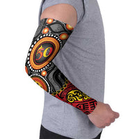 Celebrating 50 Years Papua New Guinea Arm Sleeves Aboriginal Mix Papuan Pattern - Polynesian Pride