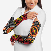Celebrating 50 Years Papua New Guinea Arm Sleeves Aboriginal Mix Papuan Pattern - Polynesian Pride