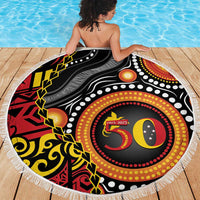 Celebrating 50 Years Papua New Guinea Beach Blanket Aboriginal Mix Papuan Pattern LT14 - Polynesian Pride