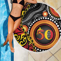 Celebrating 50 Years Papua New Guinea Beach Blanket Aboriginal Mix Papuan Pattern LT14 - Polynesian Pride