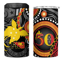 Celebrating 50 Years Papua New Guinea 4 in 1 Can Cooler Tumbler Aboriginal Mix Papuan Pattern LT14 One Size: 16 oz Red - Polynesian Pride