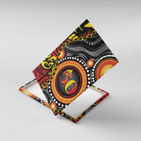 Celebrating 50 Years Papua New Guinea Canvas Wall Art Aboriginal Mix Papuan Pattern LT14 With Frame Red - Polynesian Pride