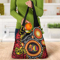 Celebrating 50 Years Papua New Guinea Grocery Bag Aboriginal Mix Papuan Pattern LT14 - Polynesian Pride