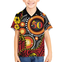 Celebrating 50 Years Papua New Guinea Hawaiian Shirt Aboriginal Mix Papuan Pattern LT14 - Polynesian Pride