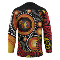 Celebrating 50 Years Papua New Guinea Hockey Jersey Aboriginal Mix Papuan Pattern LT14 - Polynesian Pride