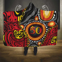Celebrating 50 Years Papua New Guinea Hooded Blanket Aboriginal Mix Papuan Pattern LT14 - Polynesian Pride