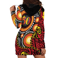 Celebrating 50 Years Papua New Guinea Hoodie Dress Aboriginal Mix Papuan Pattern LT14 - Polynesian Pride