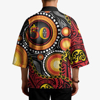 Celebrating 50 Years Papua New Guinea Kimono Aboriginal Mix Papuan Pattern - Polynesian Pride