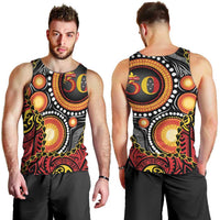 Celebrating 50 Years Papua New Guinea Men Tank Top Aboriginal Mix Papuan Pattern LT14 - Polynesian Pride