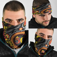 Celebrating 50 Years Papua New Guinea Neck Gaiter Aboriginal Mix Papuan Pattern - Polynesian Pride