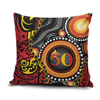 Celebrating 50 Years Papua New Guinea Pillow Cover Aboriginal Mix Papuan Pattern - Polynesian Pride