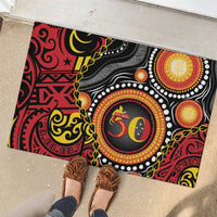Celebrating 50 Years Papua New Guinea Rubber Doormat Aboriginal Mix Papuan Pattern LT14 - Polynesian Pride