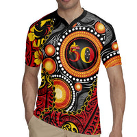 Celebrating 50 Years Papua New Guinea Rugby Jersey Aboriginal Mix Papuan Pattern LT14 - Polynesian Pride