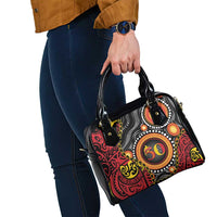 Celebrating 50 Years Papua New Guinea Shoulder Handbag Aboriginal Mix Papuan Pattern - Polynesian Pride