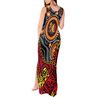 Celebrating 50 Years Papua New Guinea Tank Maxi Dress Aboriginal Mix Papuan Pattern LT14 - Polynesian Pride