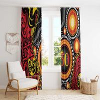 Celebrating 50 Years Papua New Guinea Window Curtain Aboriginal Mix Papuan Pattern - Polynesian Pride