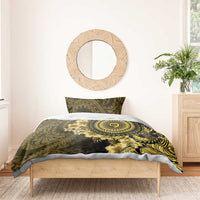 Vanuatu Bedding Set Hibisus Polynesian Pattern Gold - Polynesian Pride