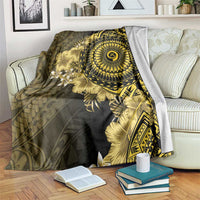 Vanuatu Blanket Hibisus Polynesian Pattern Gold LT14 Gold - Polynesian Pride