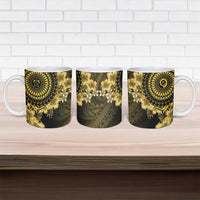Vanuatu Ceramic Mug Hibisus Polynesian Pattern Gold LT14 - Polynesian Pride